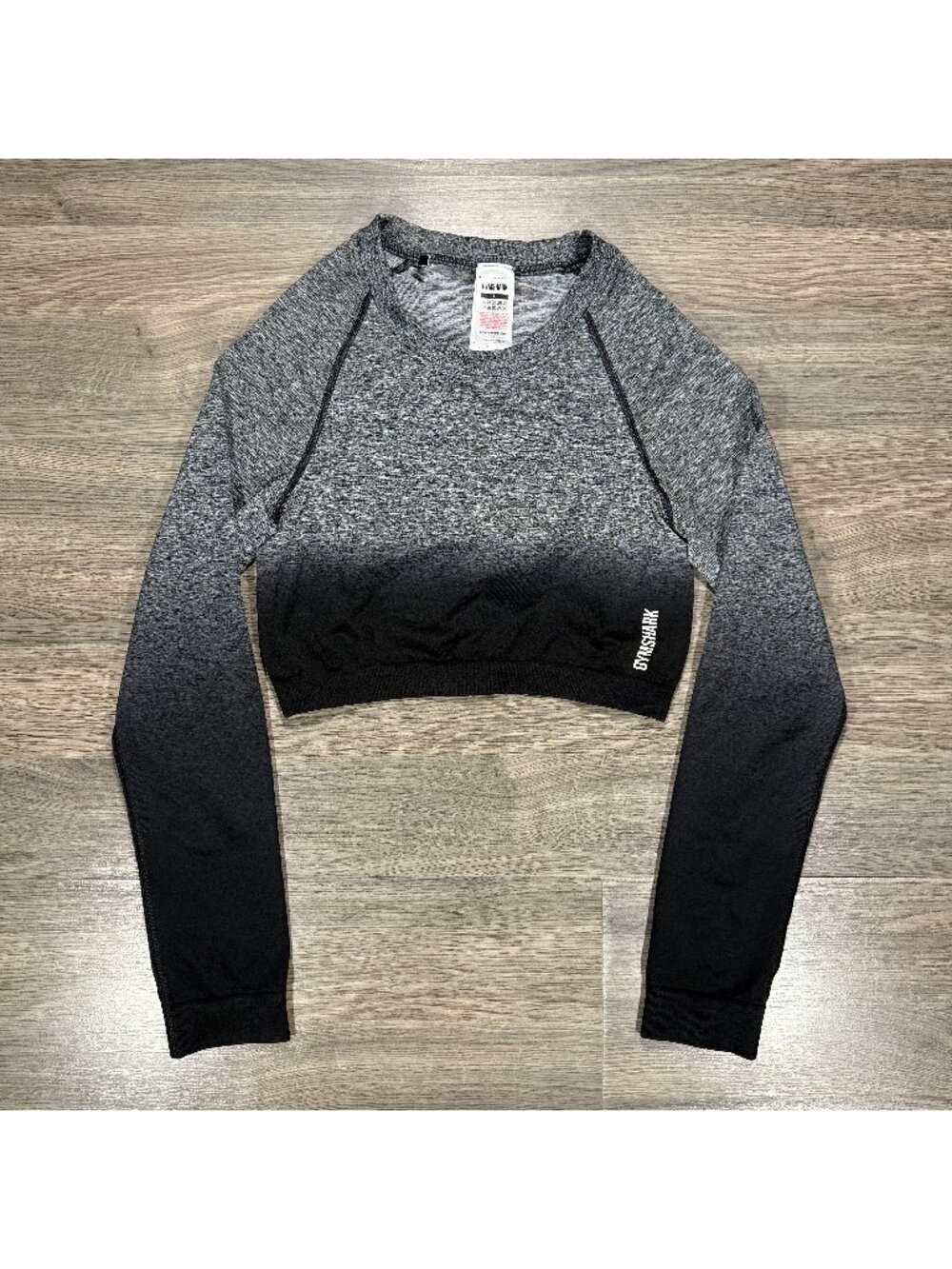 Gymshark Women's Adapt Ombre Crop Top - Black/Grey